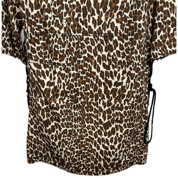 Tory Burch NWT Reva Leopard Shirt Dress Animal Print Pockets Mini Dress Size 6 - Picture 7 of 11